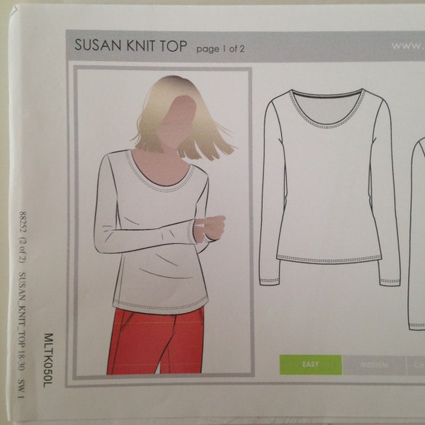 Style Arc Como Strick-Top Schnittmuster - Damen Oberteil Mit V-Ausschnitt