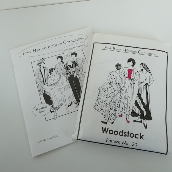 Park Bench Pattern Company Woodstock #20 UNCUT Wrap Skirt and Top/Vest for a 30" to 33" Waist - Plus Catalog