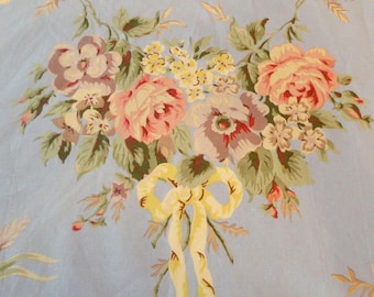 Ralph Lauren Evelyn Dusty Blue Floral Fabric Fall 1989 4.5 yards Decorator