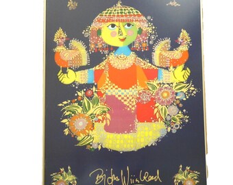 Vintage Bjorn Wiinblad-poster 1001 Arabian Nights 24 x 33 inch metalen frame