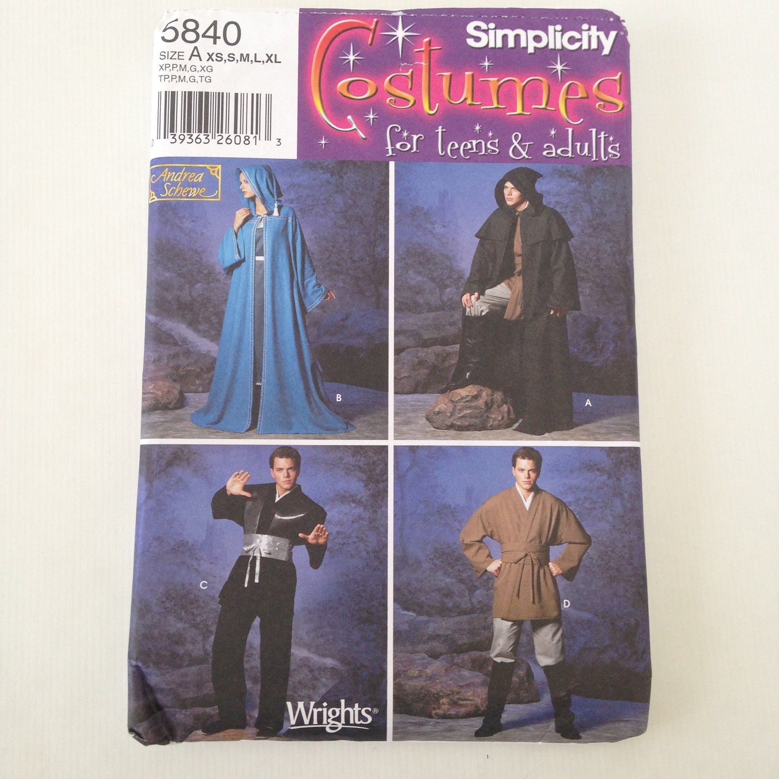 Simplicity 5840 Sewing Pattern UNCUT Adult Jedi Star Wars Star Etsy