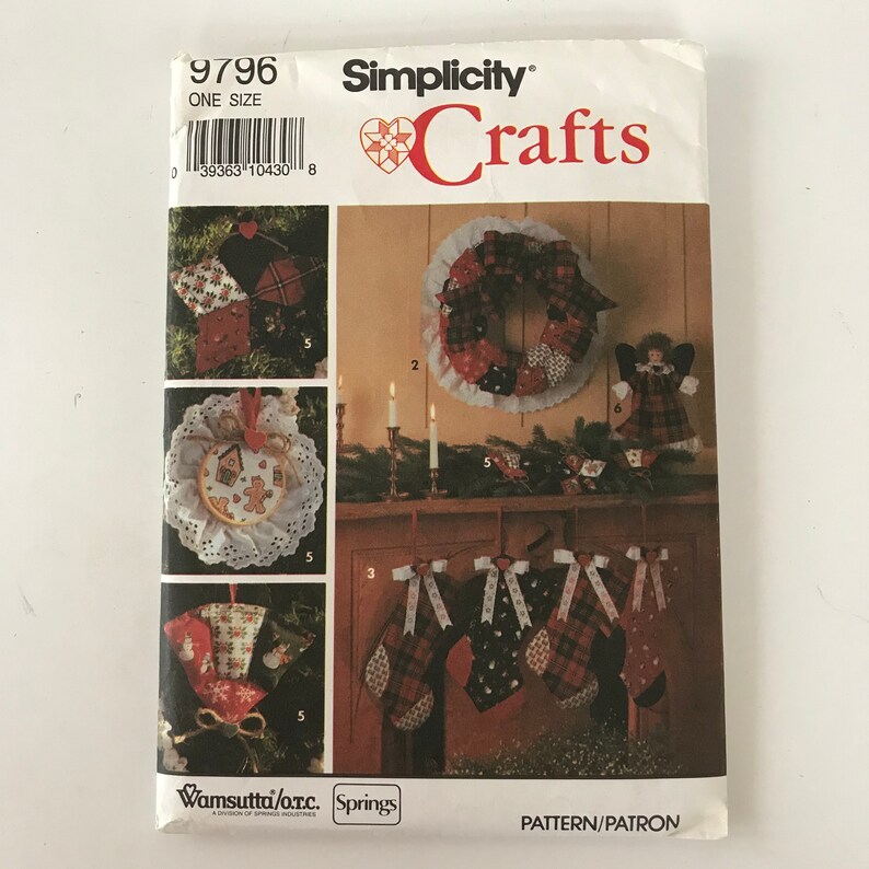 Vintage Simplicity Crafts 9796 UNCUT Christmas Sewing Pattern Etsy