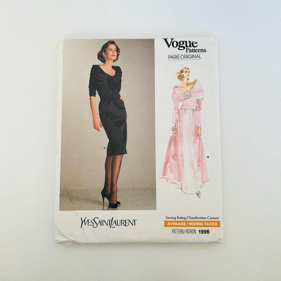 Vintage Vogue 1996 Yves Saint Laurent Sewing Pattern UNCUT Evening Dress in  2 Lengths Size 12 for 34" Bust 1987 - Etsy Israel