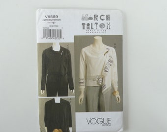 V8982 Pattern Vogue V8982 Marcy Tilton Sewing Pattern Misses Jacket and Vest Size 8 ...