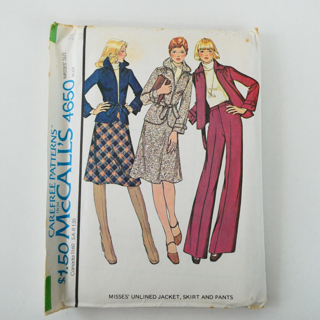 Vintage Mccall's 4650 Sewing Pattern UNCUT Gathered Shoulder, Belted ...
