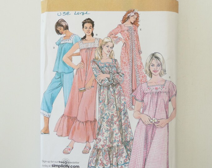 Simplicity 4048 Sewing Pattern UNCUT Nightgown, Pajamas & Robe Misses ...