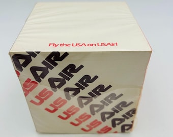 Vintage memokubus van US Air Airline 4 x 4 x 4 inch New Old Stock