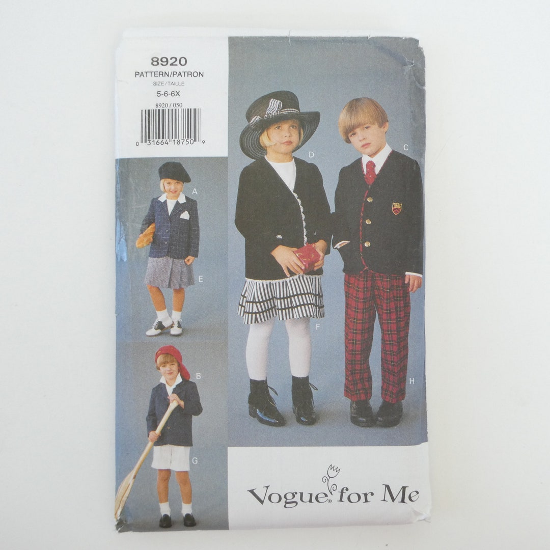 Vintage Vogue 8920 for Me Sewing Pattern UNCUT Children's Blazer Jacket ...