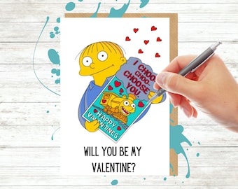 I Choo Choo Choose you Simpsons Valentines Day Card | Cute Valentines Card | Anniversary Card | For Boyfriend, For Girlfriend