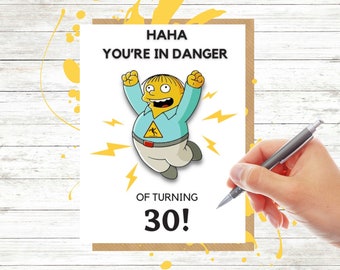 Funny Birthday Card, Birthday Card, Humour Card, Simpsons Birthday Card, Funny Friend Birthday Card, Funny Birthday Card, 30th birthday card