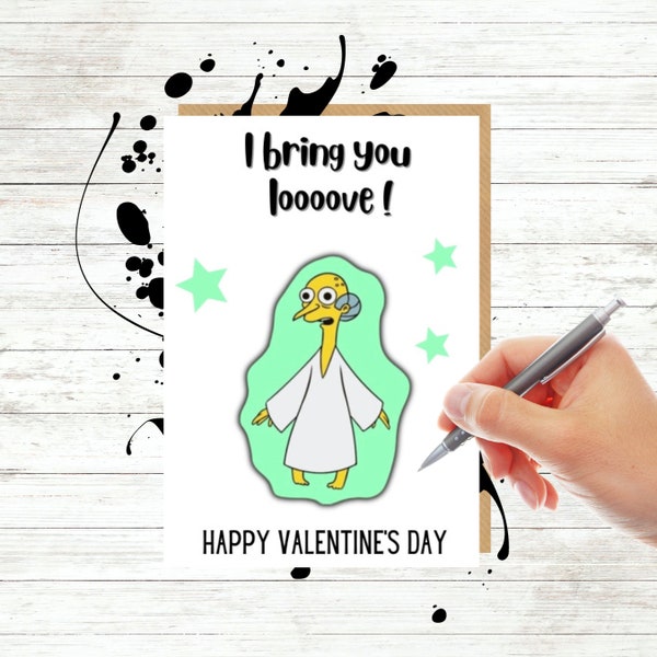 Mr Burns I bring You Love Funny Simpsons Valentines Day Card, Anniversary Card, For Boyfriend, Cute Valentines Care, For Girlfriend, Card