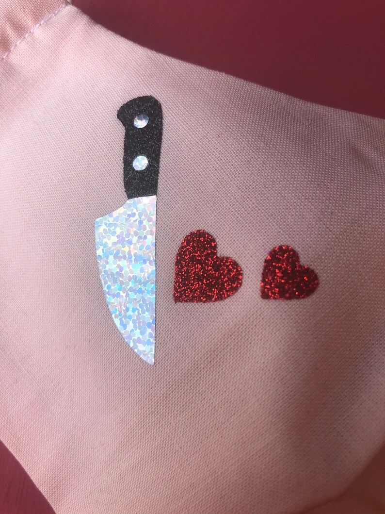 Kawaii Pastel Goth Menhera Yandere Face Mask With Holographic Etsy