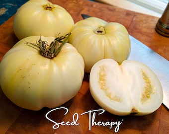 Semillas de tomate Great White – Variedad tradicional, de crecimiento indeterminado, frutos grandes tipo bistec (30 semillas)