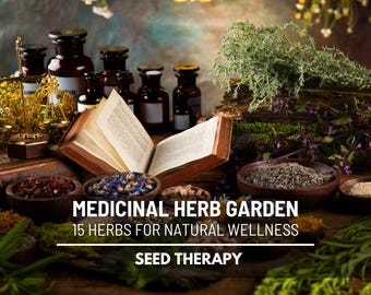 Medicinal Herb Seed Collection – 15 Essential Heirloom Herbs, Healing Garden Kit for Wellness and Natural Remedies, Non-GMO