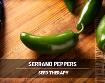Serrano Pepper Seeds – Heirloom Medium-Hot Pepper, Open Pollinated, Non-GMO, Productive Plants, Easy to Grow | 25 Seeds