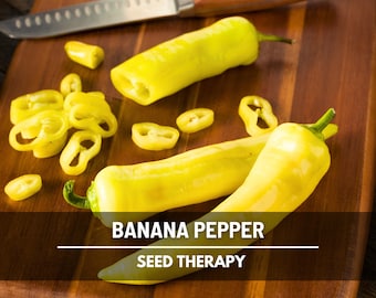 Sweet Banana Pepper Seeds – Heirloom, Award Winning Mild Variety, Non-GMO (25 Seeds)