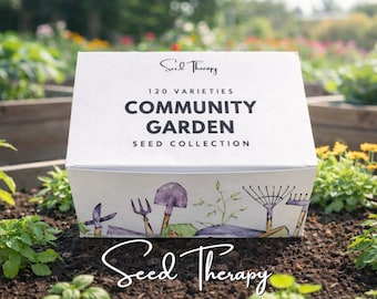 Community Seed Garden - 120 Seed Variety Collection, Over 14,000 Seeds Heirloom, Non-GMO, Garden Gift, Emergency Survival Garden