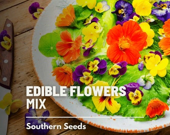 Edible Flower Seed Mix - 100 Seeds - Assorted Edible Flowers - Suitable for All Zones