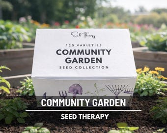 Community Seed Garden - 120 Seed Variety Collection, Over 14,000 Seeds Heirloom, Non-GMO, Garden Gift, Emergency Survival Garden