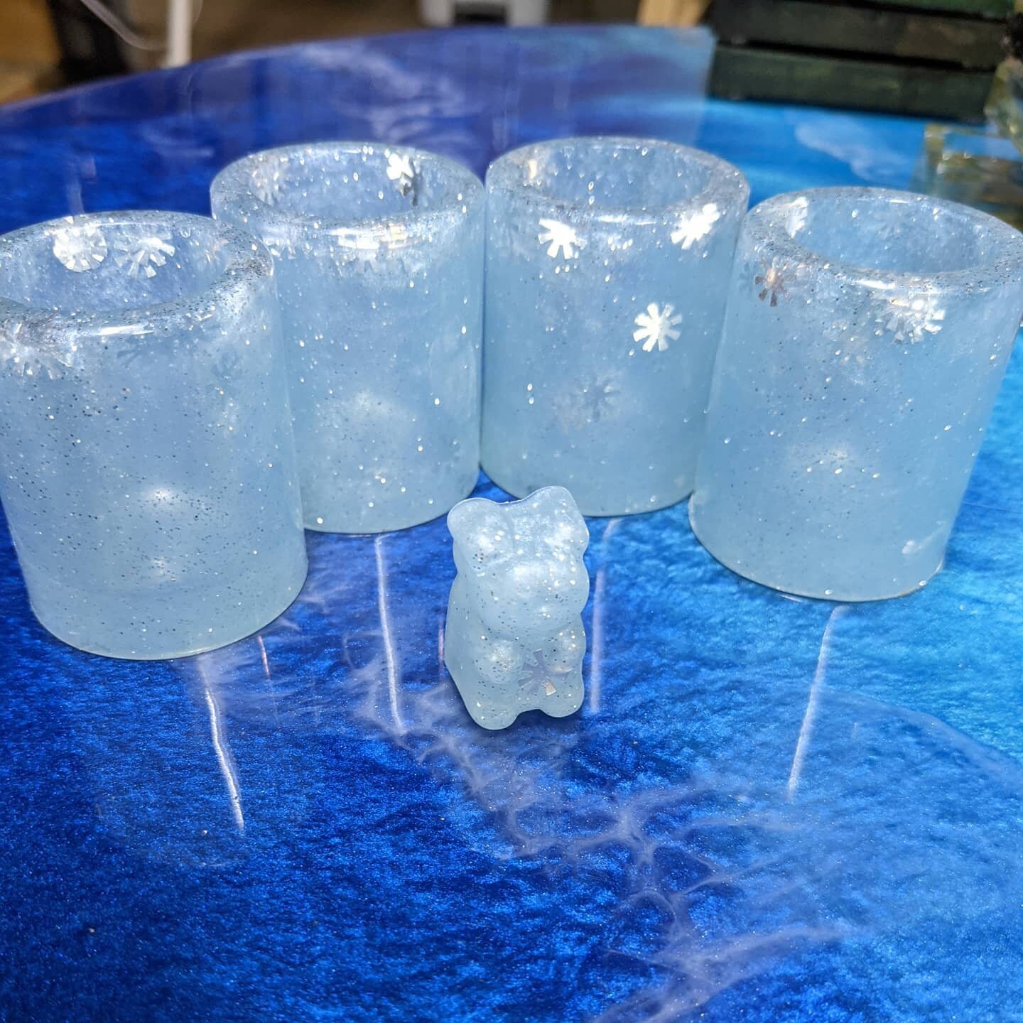 Winter theme epoxy shot glasses Etsy
