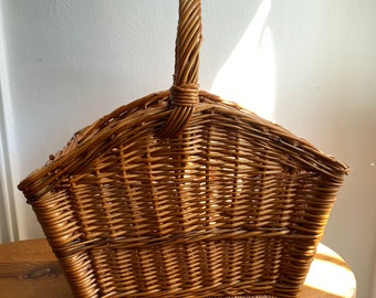 Vintage Shopping Basket Picnic Basket Rattan basket wicker basket * Einkaufskorb Picknickkorb Rattankorb Weidenkorb * Vintage shopping basket picnic basket