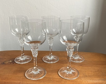 Art Nouveau style wine glasses, set of 5 * Wine glasses for young people, 5-piece set. * Art Nouveau style wine glasses, set of 5
