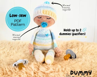 Wzór szydełkowy na smoczek dla niemowląt Amigurumi (pobieranie cyfrowe)