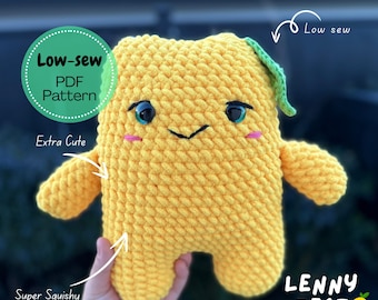 Crochet Lemon Fruit Amigurumi Pattern: Minimum Sew, Digital Download