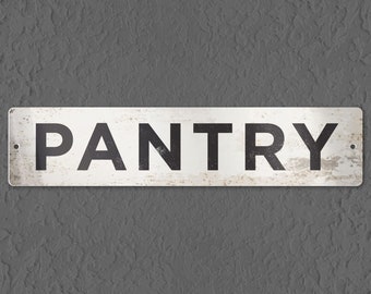 Modern Farmhouse Pantry Sign: Metal Kitchen Wall Decor