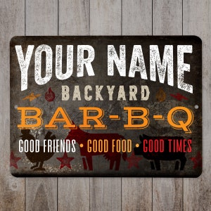 Custom Barbeque Sign: Personalized Backyard Grill Decor