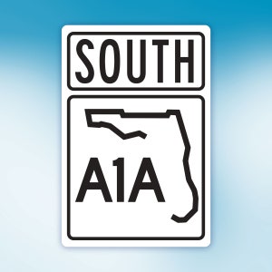 Florida A1A Sign, A1A Road Sign, Jimmy Buffet A1A Sign, Tiki Bar Sign, Home Bar Sign, Kenny Chesney Sign