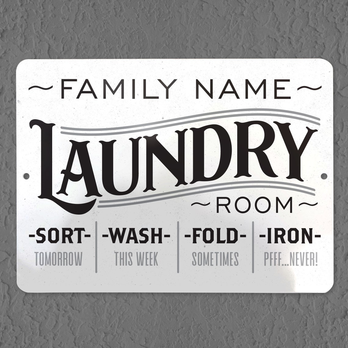 Custom Name Laundry Sign Customized Housewarming Gift Wash Etsy