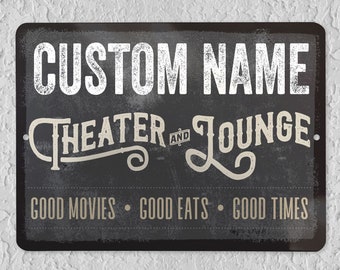 Custom Home Theater Metal Sign: Personalized Theater Room Decor