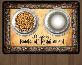 Personalized Harry Potter Pet Mat: Custom Food & Water Placemat
