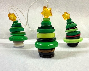 Button Christmas Tree Ornament, Secret Santa Gift, Gift For Her, Stocking Stuffer