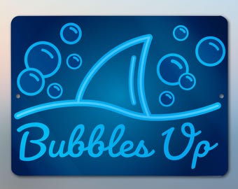 Bubbles Up Tiki Bar Sign: Jimmy Buffett Inspired Metal Art