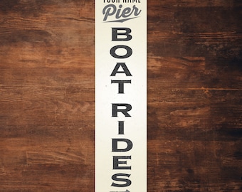 Custom Boat Rides Metal Sign: Lake House Decor