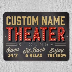 Custom Home Theater Sign, Custom Movie Room Sign, Housewarming Gift, Home TheaterWall Decor, Theater Room Decor, Gift For The Home