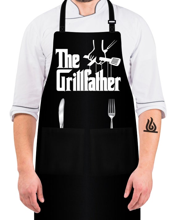 Dad Apron The Grillfather BBQ Grilling Apron For Men Smoker Grill