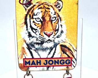 Mah Jongg Tiger Joker Tile Brooch