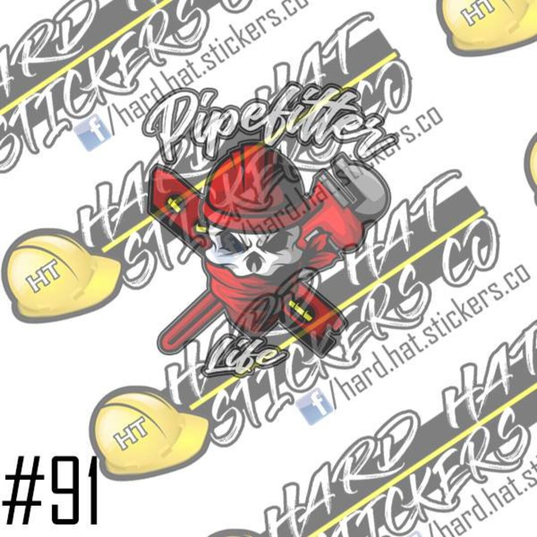 Pipefitter Hard Hat sticker 3pack Etsy Italia