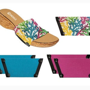 Onesole Interchangeable Corky Leisure 1 inch Sandal Coral 3 in 1 Shoe Kit.