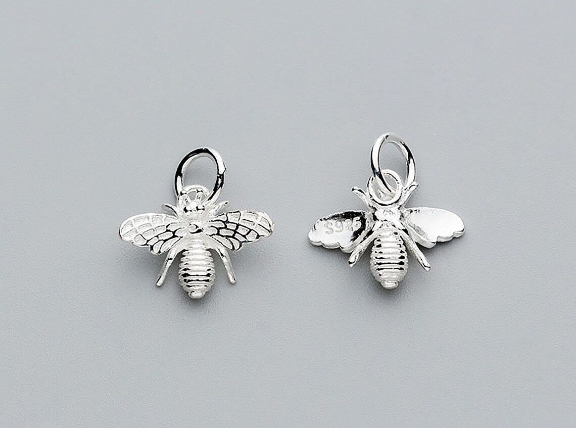 1/2/4/8/10/100pcs Sterling Silver Bee Charm Charms In Bulk Etsy