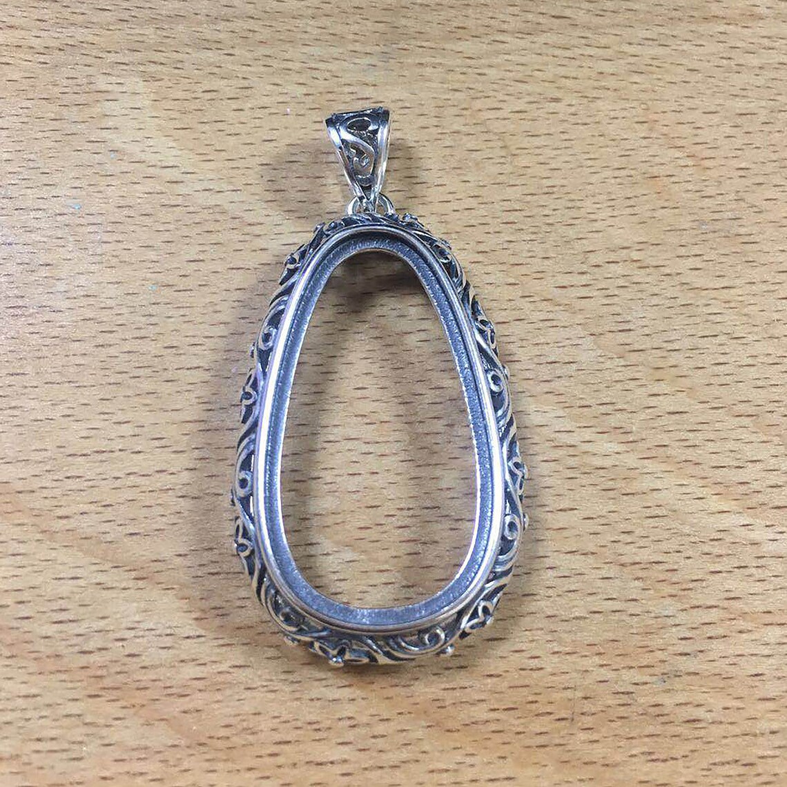 925 Sterling SilverSilver Pendant Blank Bezel Base Setting Etsy