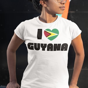 I Love Guyana T-Shirt | Guyanese Flag Heart Outfit| Caribbean Shirt
