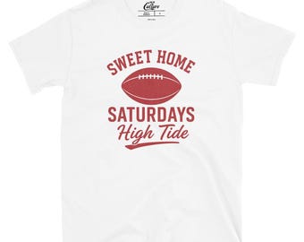 High Tide Football Tee: Distressed Vintage Graphic, Game Day Shirt