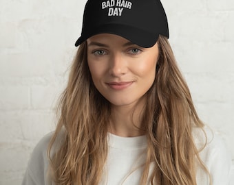 Bad Hair Day Dad Hat: Funny Embroidered Cotton Twill Cap