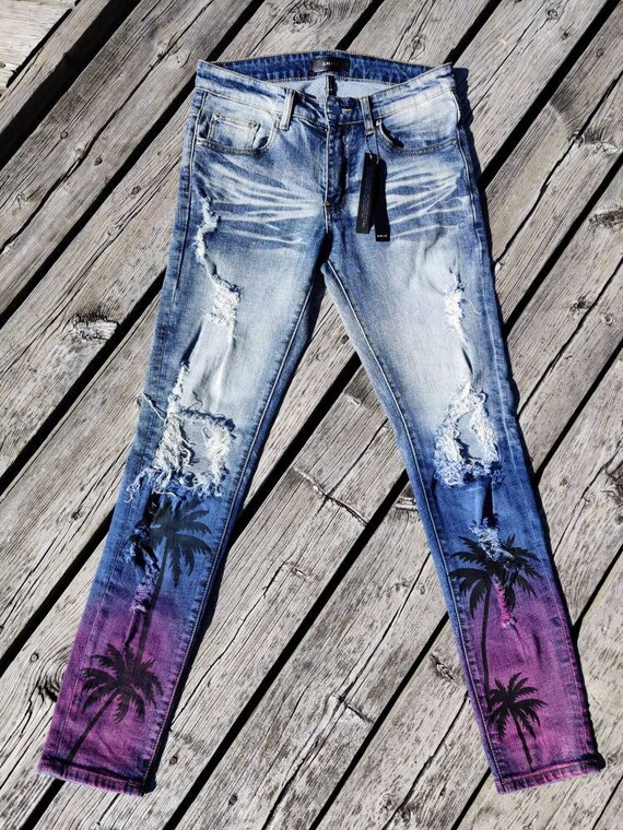 palm tree amiri jeans