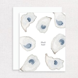Shuck Yeah! Oyster Coastal Watercolor Greeting Card