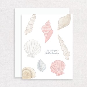 This Calls for a Shell-a-bration Watercolor Greeting Card